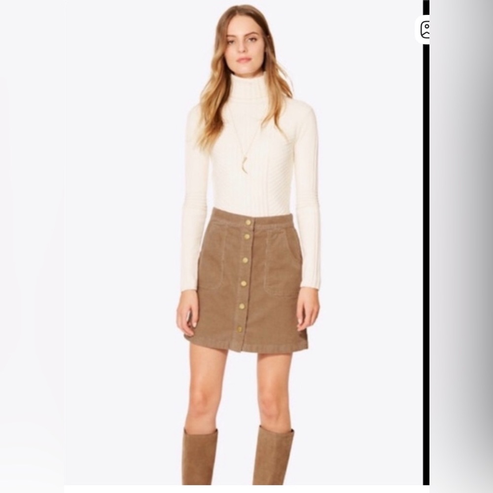 Tory Burch Corduroy Button-Front Skirt